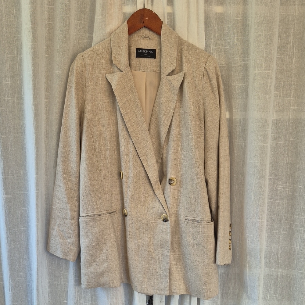 MINKPINK Beige Blazer Linen